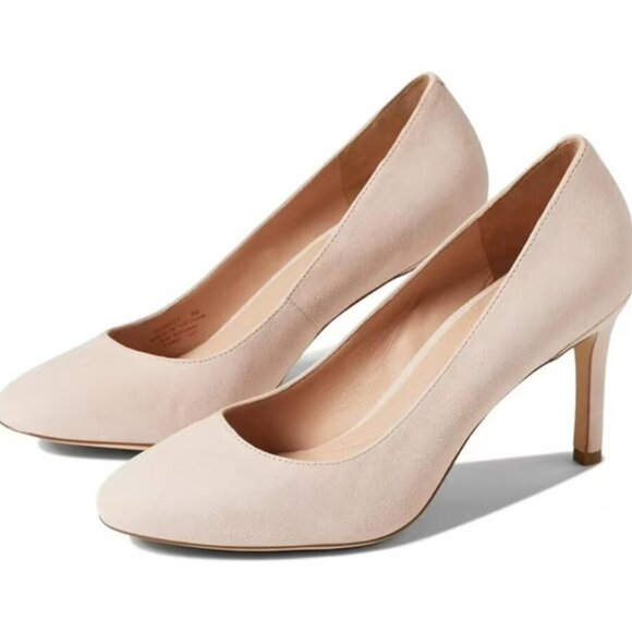 NIB Cole Haan Gabbie Suede Leather Nude Pump Heels 8.5B Peach Whip W26071 - Picture 1 of 16